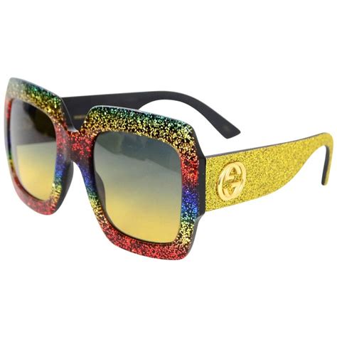 gucci sunglasses rainbow glitter|authentic gucci sunglasses sale.